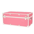thumbnail image 6 of Rhino Trunk & Case Large Leather Embossed Vinyl Trunk With Removable Wheels, Summer Camp Footlocker, College Dorm Storage Chest, Sportsman Trunks - Seats 1000+ lbs. On Top 32"x18"x14" (Pink), 6 of 9
