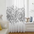thumbnail image 6 of Black Grey Eucalyptus Leaves Sheer Curtains 72 Inches Long, Spring Summer Botanical Floral Light Filering Curtains, Breathable Simi Curtain Privacy Drapes for Living Room Bedroom Window Treatment, 6 of 9