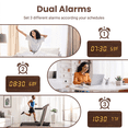 thumbnail image 3 of DAYBETTER Wooden Digital Alarm Clocks for Bedrooms, USB Port & Battery Powered, Loud Alarm Clock for Heavy Sleepers,Dimmer, 3 Alarms, Sound Control, Temperature, 12/24H, Brown, 3 of 7
