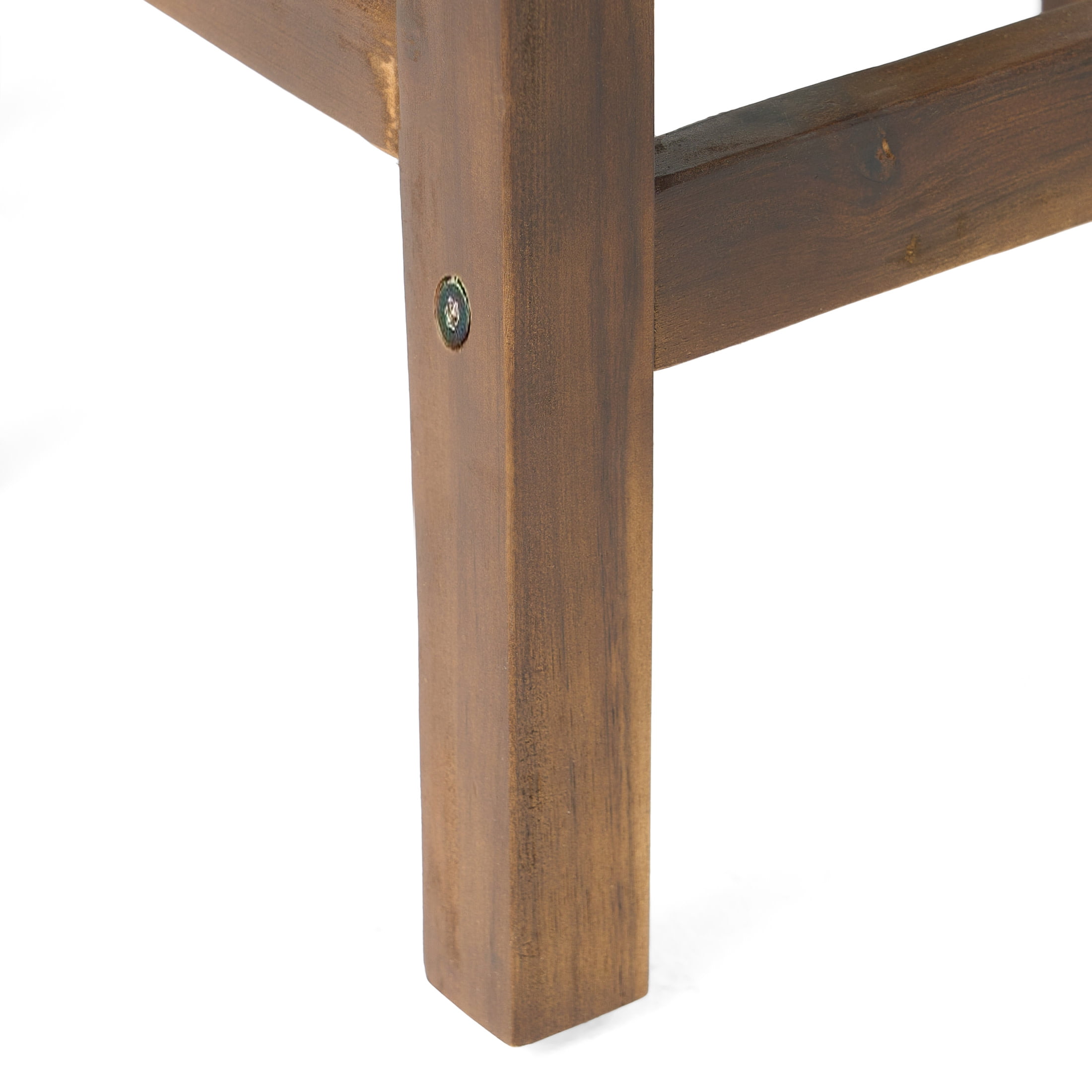Christopher Knight Home 24.5" Outdoor Acacia Wood Backless Counter Height Bar Stools, Mahogany Brown, Set of 2