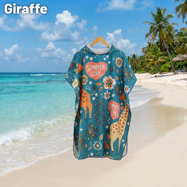 Quick Dry Hooded Towel Robe Plus Size Microfiber Changing Cover Up for Beach Swim Travel