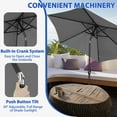 thumbnail image 4 of Autlaycil 9ft Outdoor Patio Umbrellas 6 Ribs with Tilt and Crank Patio Table Umbrella, for Patio Garden and Poolside, Grey, 4 of 6