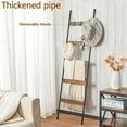 thumbnail image 3 of Five-Tier Blanket Ladder with Ten Detachable Hooks, Designed in a Farmhouse Style for Use in Living Rooms Or Bathrooms, Serving As a Decorative Wall-Mounted Wooden Rack for Quilts And Towel Drying, 3 of 11