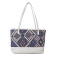 thumbnail image 1 of Bolsa De Hombro Bolso de mano para mujer, bolso de hombro tejido de tela PU, bolsos grandes de retazos (blanco) Ehuebsd Para Estrenar, 1 of 8