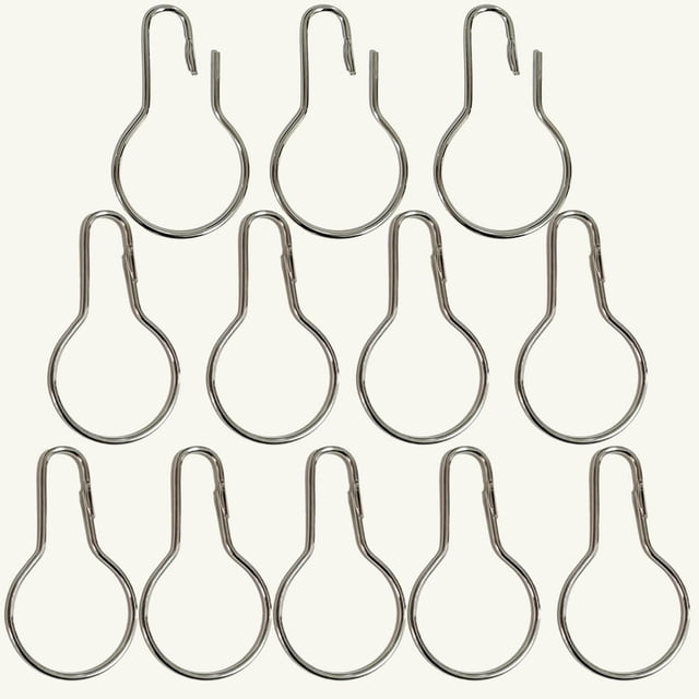 MesaSe Shower Curtain Rings Hooks Rust-Resistant Metal Shower Curtain Hooks 100 Pcs Stainless Steel Shower Curtain Rings for Bathroom Shower Curtain Rod