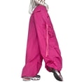 thumbnail image 3 of Hibeli Women High Waisted Ankle-Tied Trouser Pockets Drawstring Cargo Pants, 3 of 4
