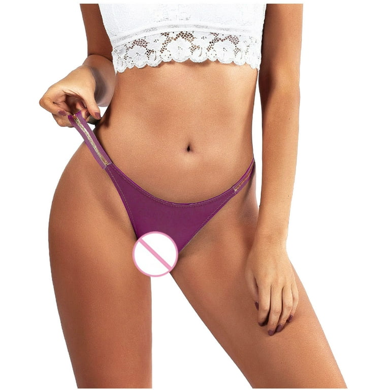 Efsteb Womens Underwear Seamless Solid Color Briefs Comfortable Briefs  Lingerie Knickers Panties Underwear Breathable Purple 