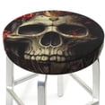 thumbnail image 3 of Balery Classical Rose Crown Skull Fundas de asiento para taburete de bar redondo de tela de terciopelo ajustables que protegen de arañazos y manchas para sillas de 14 a 17 pulgadas.-14 inch, 3 of 7