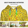 thumbnail image 4 of Lsque Ducky Cartoon Animal Yellow Pattern Casual Women's Hoodie,Hooded Sweatshirt with Kangaroo Pocket,Pullover Hoodie with Eye-catching Drawstrings-X-Large, 4 of 7