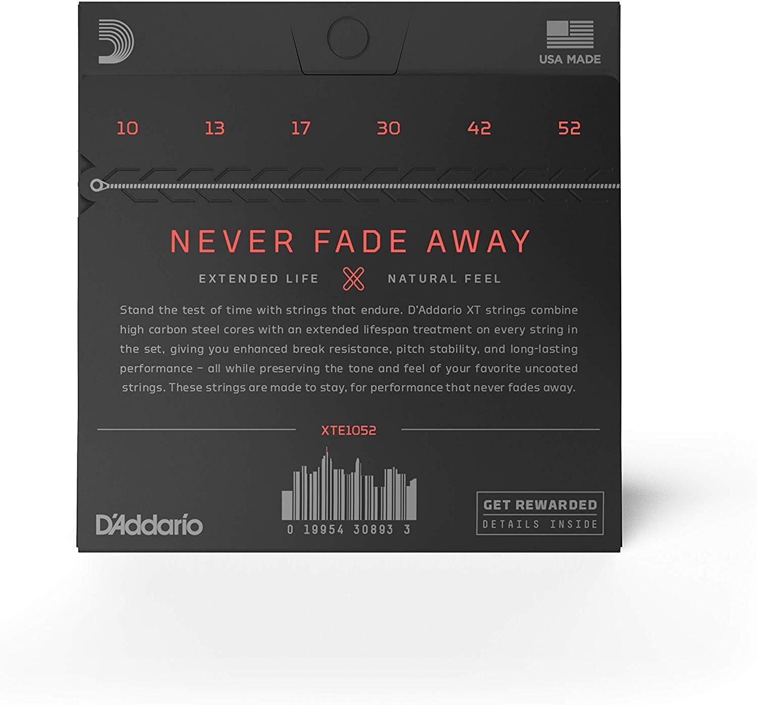 D'Addario XT Electric Nickel Plated Steel, Light Top/Heavy Bottom, 10-52