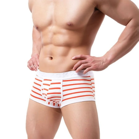 

Toyella New Fashion Striped Men s Purified Cotton Underwear Orange M