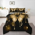 thumbnail image 3 of Homewish Romantic Butterfly Animal Bedding Comforter Set, Gold Sequin Print Twin Comforter Sets, Couple Anniversary Reversible Bedding Set, Luxury Bedroom Decor, 2-Piece, 3 of 8