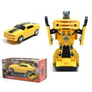 WonderPlay Transforming Truck Toy 2 in 1 Truck Realistic Robot for Girls and Boys Bump and Go Action With Sounds and Colorful Lights