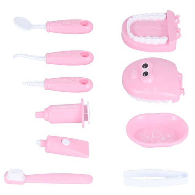 Mini Outils de Dentiste pour Enfants, Jouet de Simulation de Dentiste pour Enfants Attrayant pour Jeux de Docteur pour Enfants pour Jeux de Simulation Jeux de Rôle Fêtes Rose, Bleu