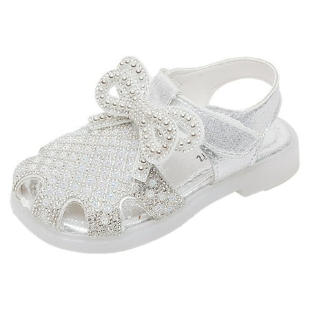 

Girls Leather Shoes Rhinestones Embroidery Bow Design Soft Toe Princess Dress Flat Shoes Toddler/Little Kid/Big Kids Baby Daily Footwear Casual First Walking