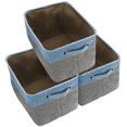 thumbnail image 1 of Sorbus Organizador de Cestas Plegables de Tela Rectangular Grande de Sarga con Asas de Transporte, Diversos Colores, Juego de 3, 1 of 8