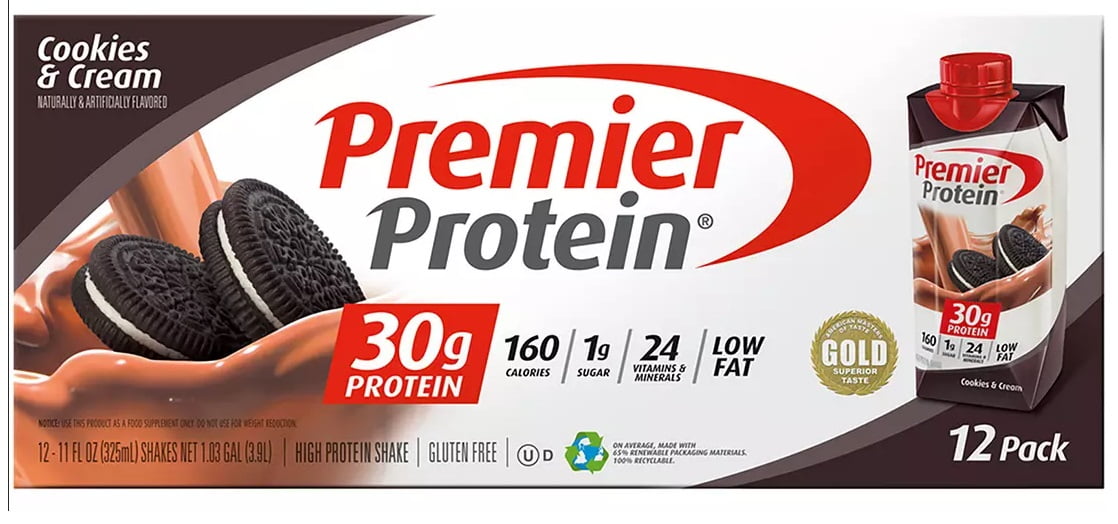 Premier Protein Cookies & Cream Protein Shakes, 11 Ounce 12 pk