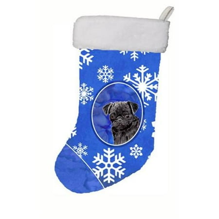 Pug Winter Snowflakes Christmas Stocking SC9366