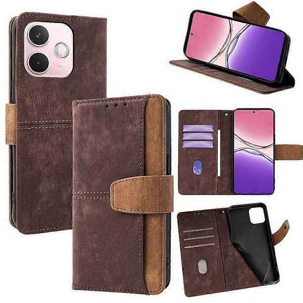 For Oppo A5 Pro 4G (Global) 5G (Global) A5 Energy 5G (China) Case RFID Blocking Color Splicing PU Le