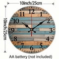 thumbnail image 3 of Blue Ocean Wood Wall Clock Silent Non Ticking Wooden Wall Clocks Battery Operated 10 Inch Round Wall Decor for Bathroom Kitchen Bedroom, 3 of 8