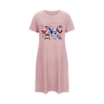 thumbnail image 5 of Blmnix Short Nightgowns Sleep Shirts for Women Sleepshirts Bamboo Nightgowns Night Shirts Short Sleeve Crew Neck Above-the-Knee Pink Moomoo Nightgowns for Women, 5 of 7