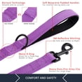thumbnail image 4 of Correa para perro Plutus Pet de 1,8 m de largo con dos asas reflectantes, color morado, 4 of 7
