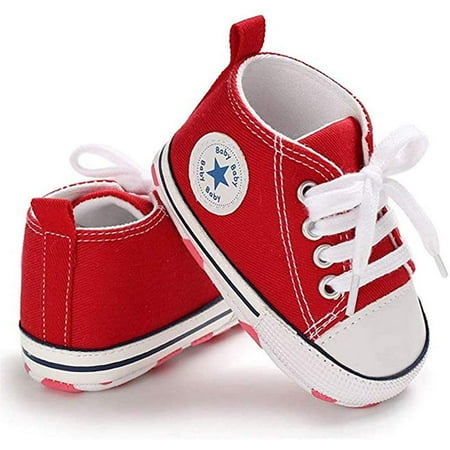 

Infant Toddler Newborn Sneakers Baby Boy Girl Soft Sole Crib Shoes Prewalker Canvas