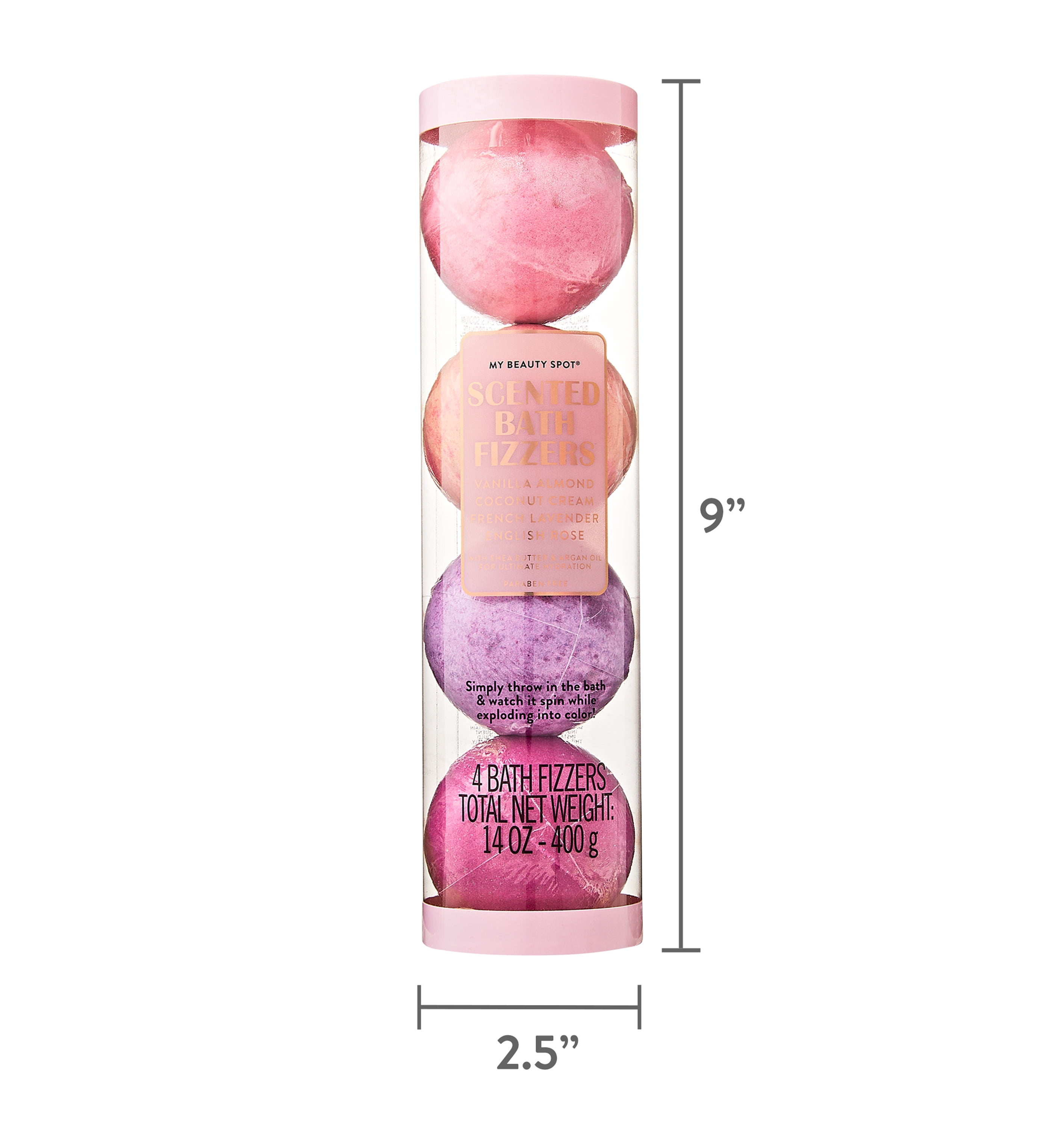 My Beauty Spot Rose Gold Scented Bath Fizzers, 4 Pieces