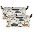 thumbnail image 2 of Ghosts and Pumpkins Storage Basket Soccer Plaid Fabric Hoard Box Oversized Collapsible Closet Organizer with Metal Iron Frame 16.9×11.4×7.7in, 2 of 8