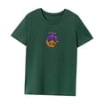 thumbnail image 3 of Camiseta para mujer de verano clásica de manga corta para caminar, viajar, vacaciones Verde, 3 of 7