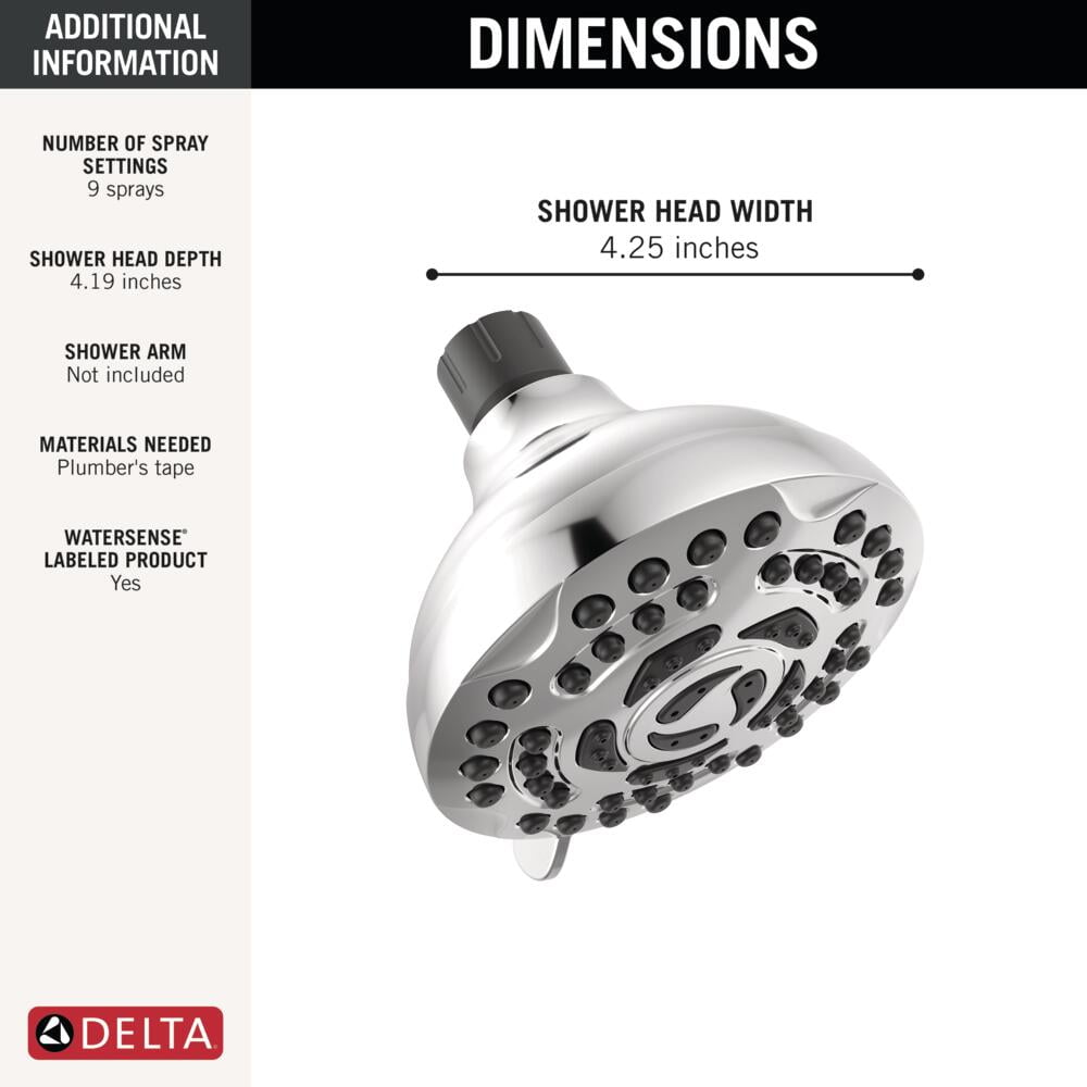Delta 9-Setting Shower Head in Chrome - 1.75 GPM - 75900