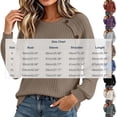 thumbnail image 3 of Xdegoge Womens Crewneck Ribbed Sweater Long Sleeve Pullover Tops with Button Shoulder Details Casual Fall Winter Knit Elegant Basic Fitted Knitwear, 3 of 7
