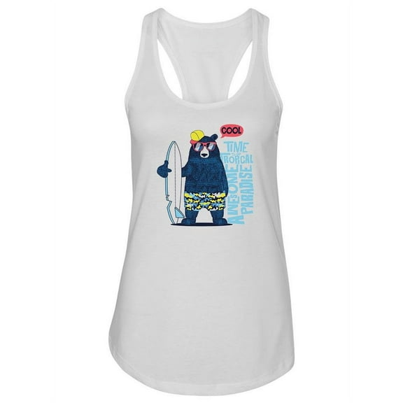 A Cool Surfer Bear Tank Women -Image by Shutterstock, Female x-Small