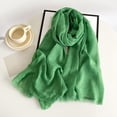 thumbnail image 2 of LSQii Scarf for Women Lightweight Solid Color Cotton Linen Scarves Oversize Long Retro Shawl Wrap Fashion Clothing Accessories Spring Summer Green, 2 of 5