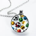 thumbnail image 2 of Football Glass Circular Pendant Necklace - Women's Jewelry, 2 of 5
