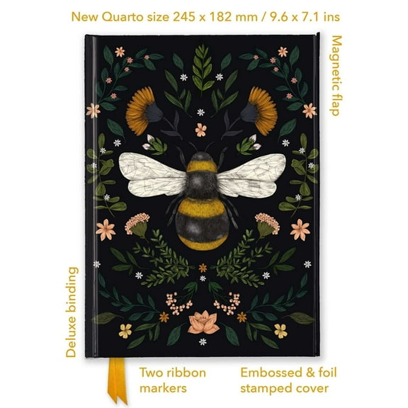 Flame Tree Quarto Notebook Jade Mosinski: Bee (Foiled Quarto Journal), (Hardcover)