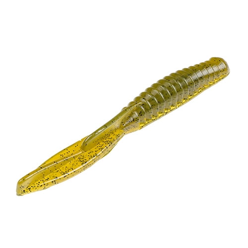 Strike King Lures KVD Drop Shot Half Shell Soft Lure 3 1 2" Body Length, Green Pumpkin, Per 9 by Strike King Lures
