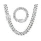thumbnail image 1 of Cadena cubana, 2 Piezas de Pulsera Mañada Collar para Aniversario, 1 of 8