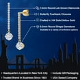 thumbnail image 2 of Gem Stone King 14K Yellow Gold White Moissanite and Lab Grown Diamond Dangle Earrings for Women | 2.36 Cttw | Gemstone Birthstone | Round 6.5MM, 2 of 7