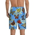 thumbnail image 3 of Bixox Men's Multicolored Butterflies printed lightweight casual shorts, soft sleep shorts with pockets., 3 of 7