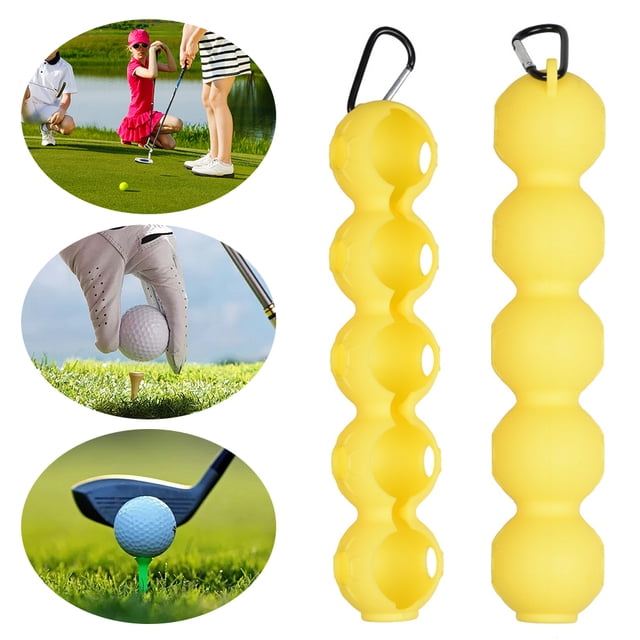 Funda para Pelota Golf Soporte Silicona Con Gancho 5 Bolas
