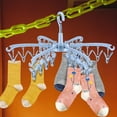 thumbnail image 1 of DEBGFS Sock Drying Rack 24 Clips Plastic Laundry Clothes Hanger Rotatable Hanger Foldable Portable Clothes Drying Rack for Socks Underwear Baby Clothes,blue, 1 of 8