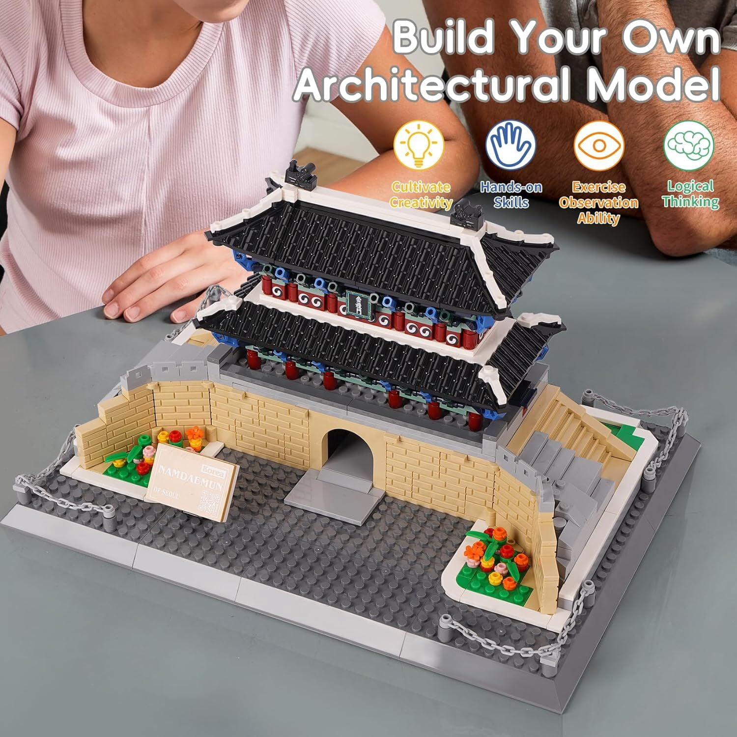 Vyytoz Namdaemun Gate Seoul Building Set, 900Pcs Architecture Model, Creative Display Toy, World Landmark Collection