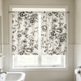 thumbnail image 5 of huayou 2 Pack Printed Kitchen Tier Curtains, 27.56x39.4 Inch Black Sketch Floral Pattern Short Window Curtains, for Indoor Kitchen Farmhouse Home Window Decor, 5 of 7