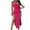 Hot Pink, variant on IROINNID Formal Dress for Women Wedding Guest Homecoming Party Elegant Summer Neck High Fork Color Dress,Black