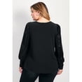 thumbnail image 2 of Avenue Women's Plus Size Glam Sequin Sleeve Top, 2 of 2