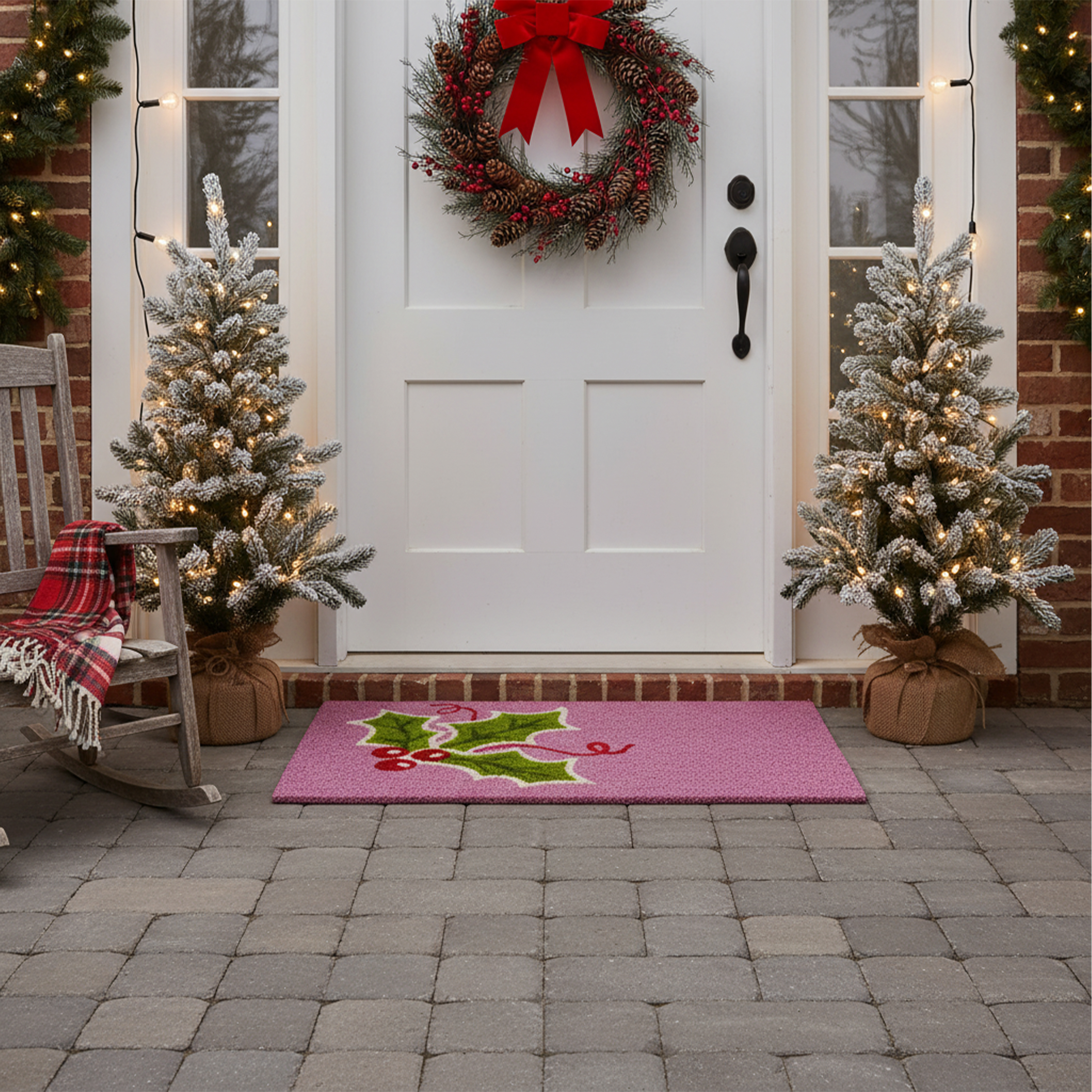 Calloway Mills 107522436 24 x 36 in. Holly Berry Doormat - Multi Color
