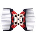 thumbnail image 1 of Peines dobles con cuentas vintage para mujer, accesorio para el cabello, herramienta de peinado (rojo), 1 of 4