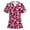 Pink, variant on Kayannuo Print Nursing Uniforms Scrub for Women Women Floral Short Sleeve V-neck Tops Working Uniform Casual Blouse