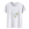 thumbnail image 4 of FamilyThread Women's Vintage Short Sleeve Floral Crew Neck T Shirt Sunflower Graphic Loose Tees Casual Tops, 4 of 5